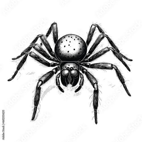 Hand Drawn Sketch Spider Illustration