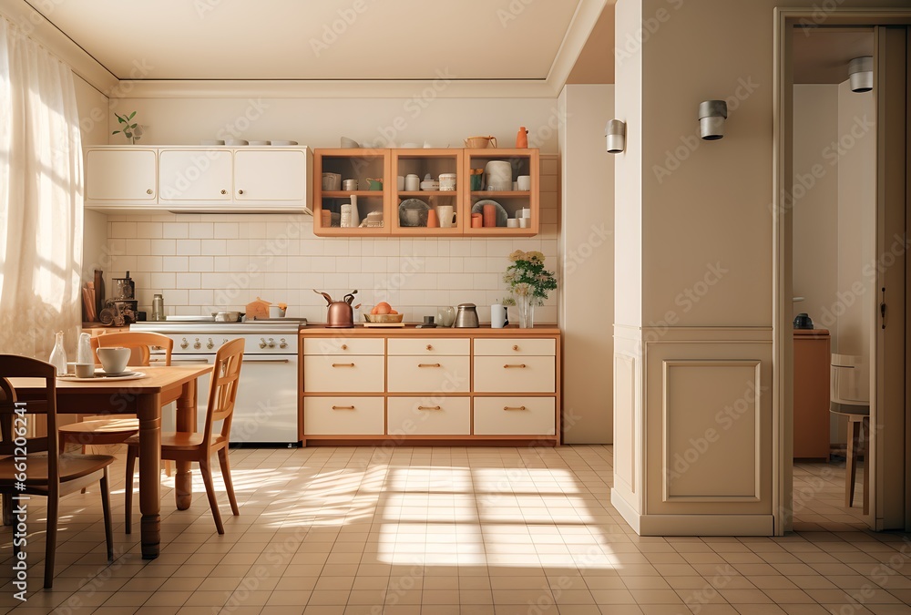 3d rendering of modern kitchen interior in scandinavian style 3d rendering of modern kitchen interior in scandinavian style