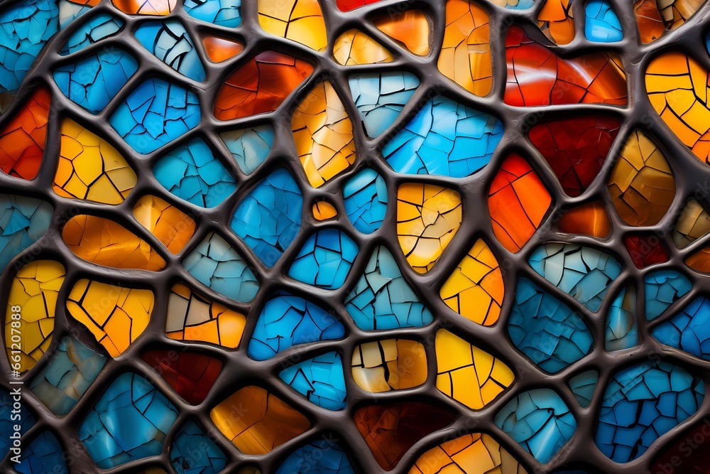 seamless pattern with  stained glass tiles