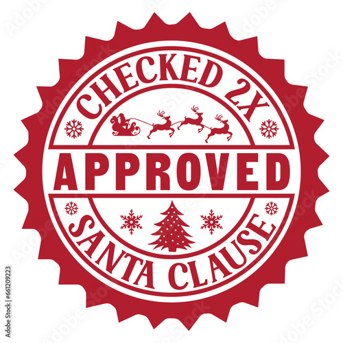 Checked 2x Santa Clause Approved Stamp SVG