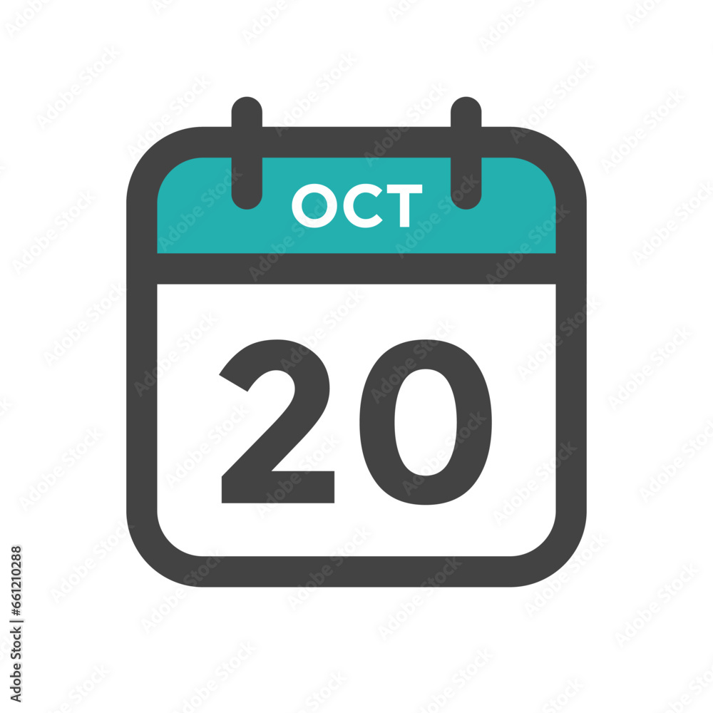 October 20 Calendar Day or Calender Date for Deadline, or Appointment October 20 Calendar Day or Calender Date for Deadline, or Appointment