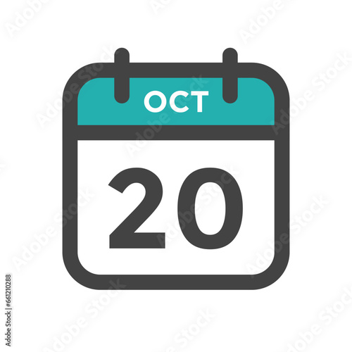 October 20 Calendar Day or Calender Date for Deadline, or Appointment