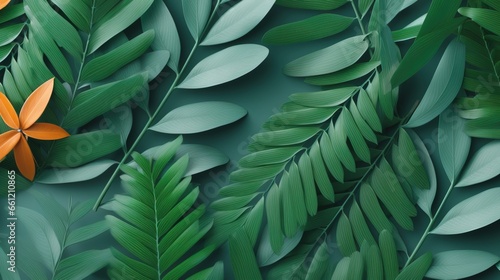 Background filled with vibrant green leaves.
