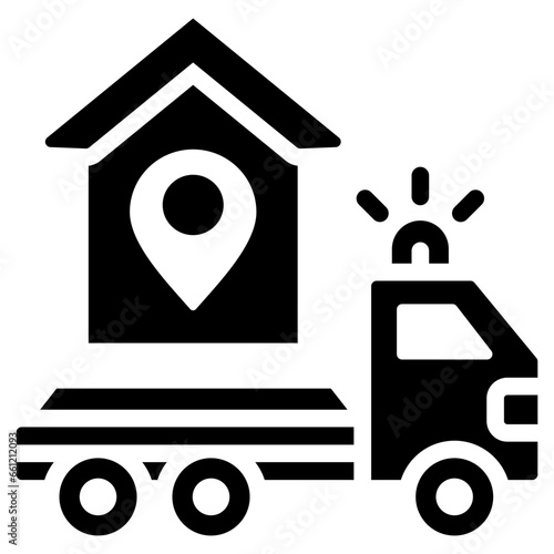 Home Relocation Glyph Icon