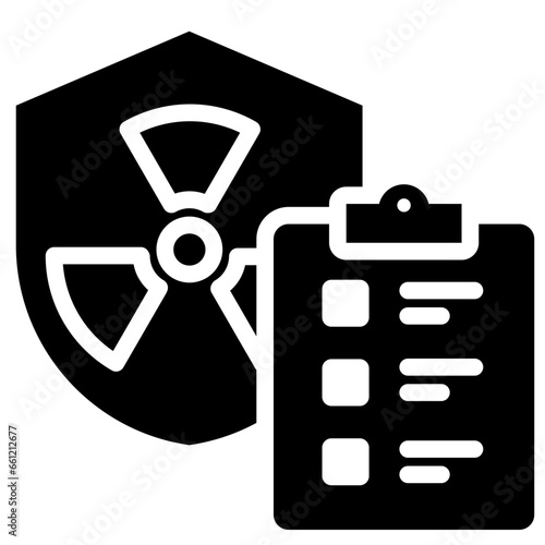 Radiation Safety Protocols Glyph Icon