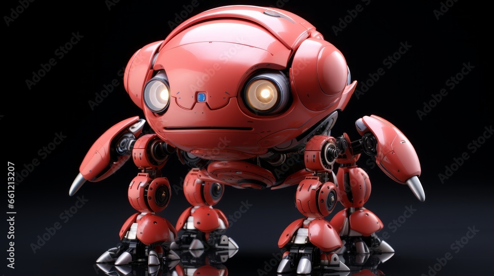 Digital photographic render of full view fuchikoma-assault-android Digital photographic render of full view fuchikoma-assault-android