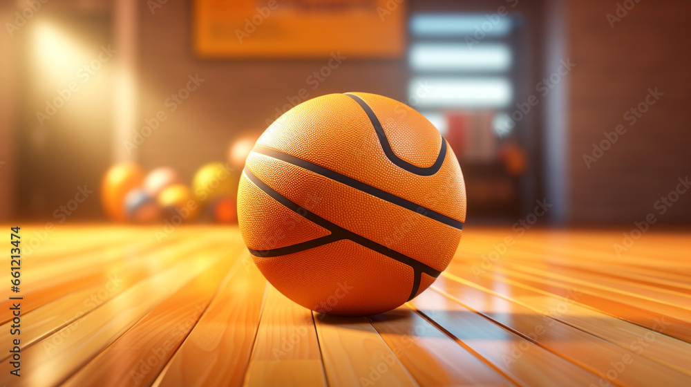Background of basketball theme with ball and gymnasium Background of basketball theme with ball and gymnasium