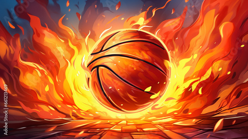 Background of basketball theme with ball and gymnasium