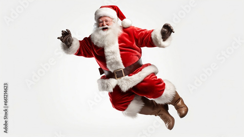 Santa claus jumping, desktop background, design resource..