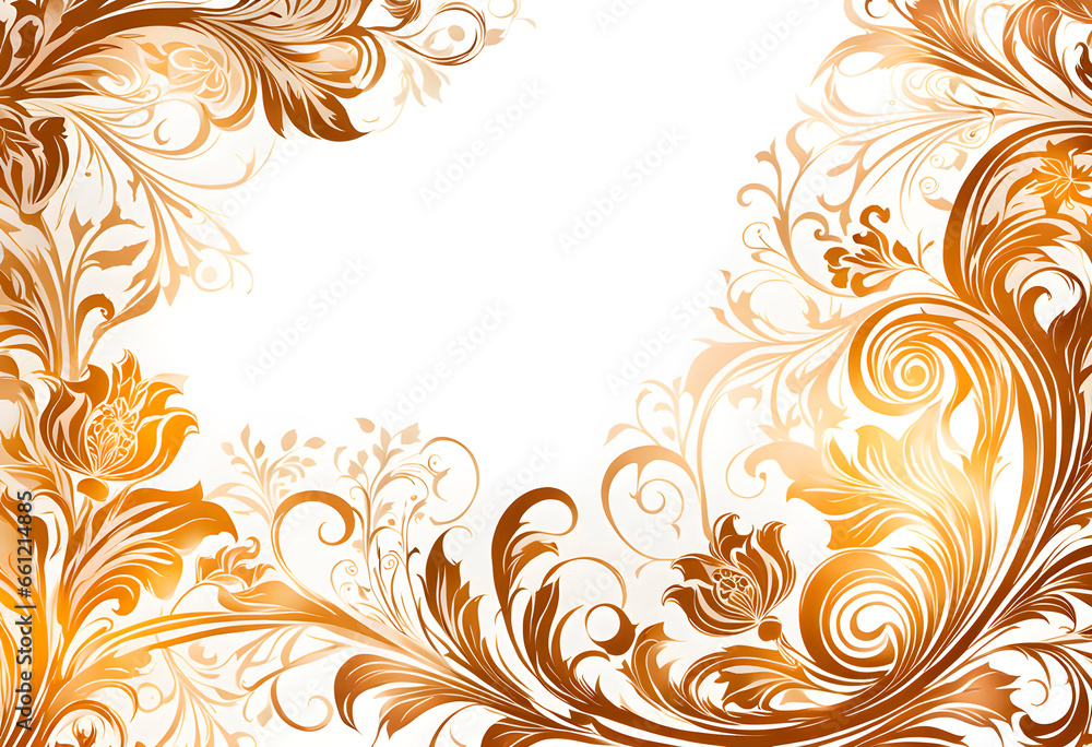 Luxury Grunge background with floral pattern on white background