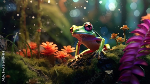 Colorful frog in forest © Orxan
