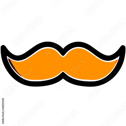 sketched style vector mustache icon svg illustration
