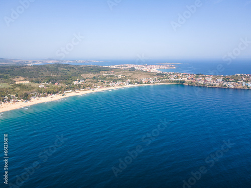 Fototapeta Naklejka Na Ścianę i Meble -  Aerial view of Smokinya Beach near Sozopol, Bulgaria