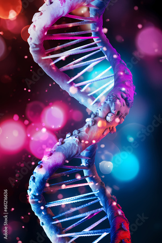 Genetic Marvel: Close-Up DNA Double Helix Illustration © Dustin