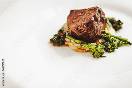Quadro su tela The brasato al Barolo is a braised precious roasted beef typical of the Piemonte region, in the north west of italy