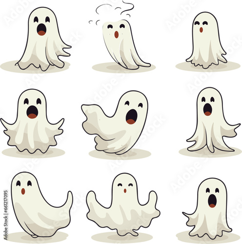 set of halloween ghosts