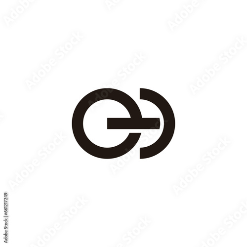 letter et simple geometric linked line logo vector