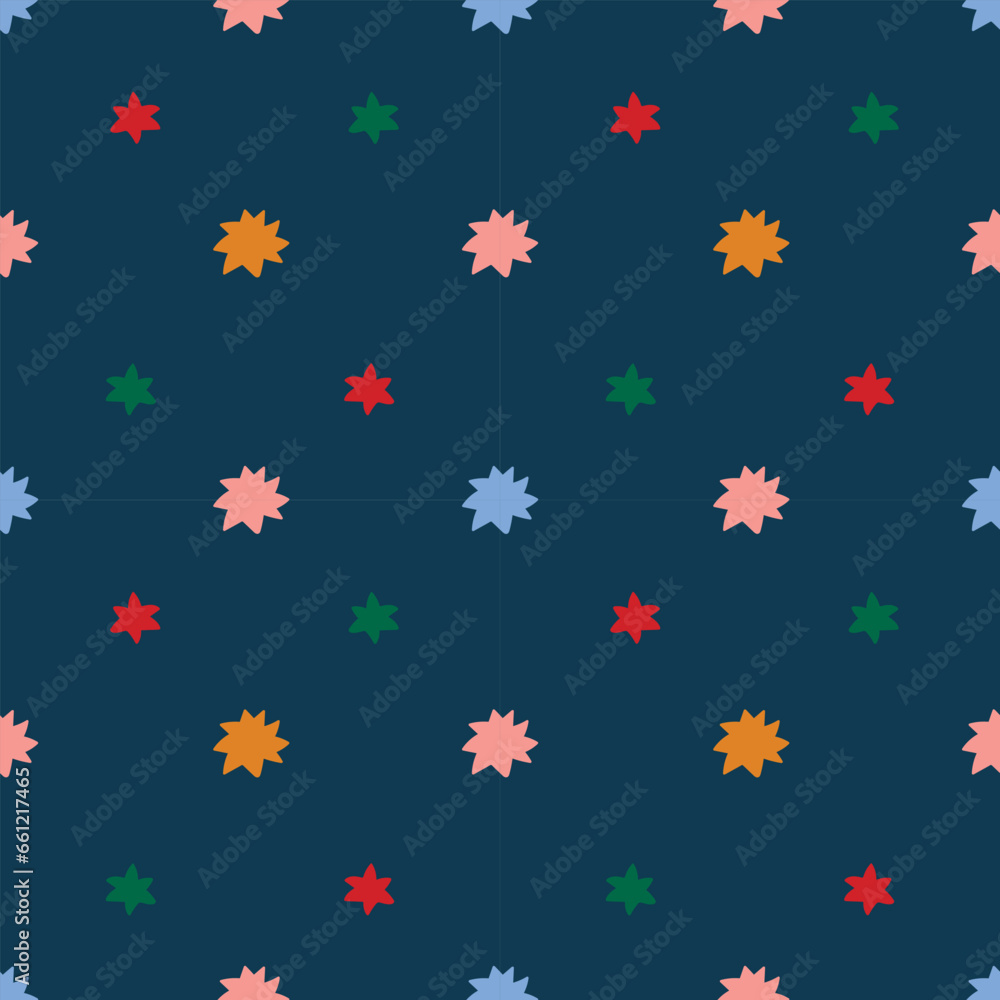 pattern with bright multi-colored stars on a dark background. vector background for holidays. pattern with bright multi-colored stars on a dark background. vector background for holidays.