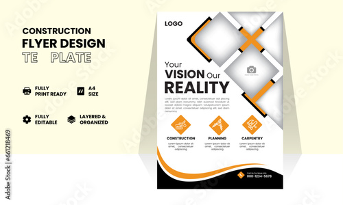 Corporate poster flyer pamphlet brochure cover design layout space for photo background, vector illustration template in A4 size