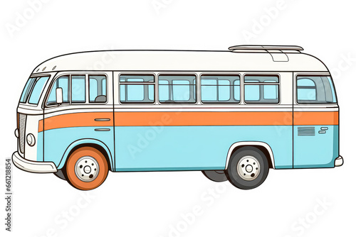 Bus coloring book page, in the style of elegant outlines, light brown and white, pure color, captivating, simple.