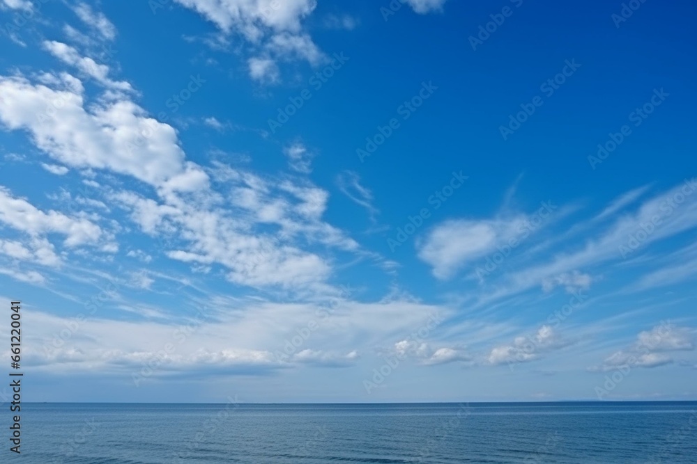 blue sky over the sea. Generative AI