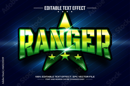 Ranger 3D editable text effect template