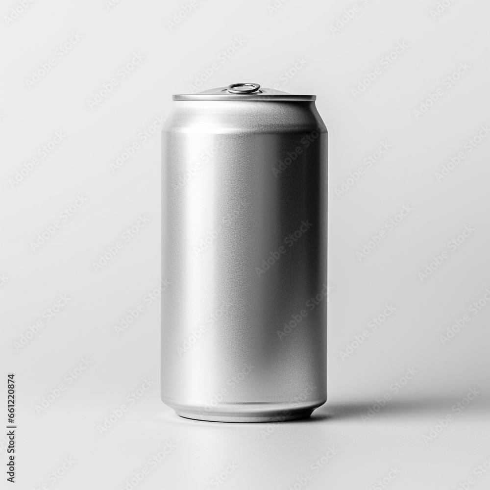 Silver can drink can on a white background Silver can drink can on a white background