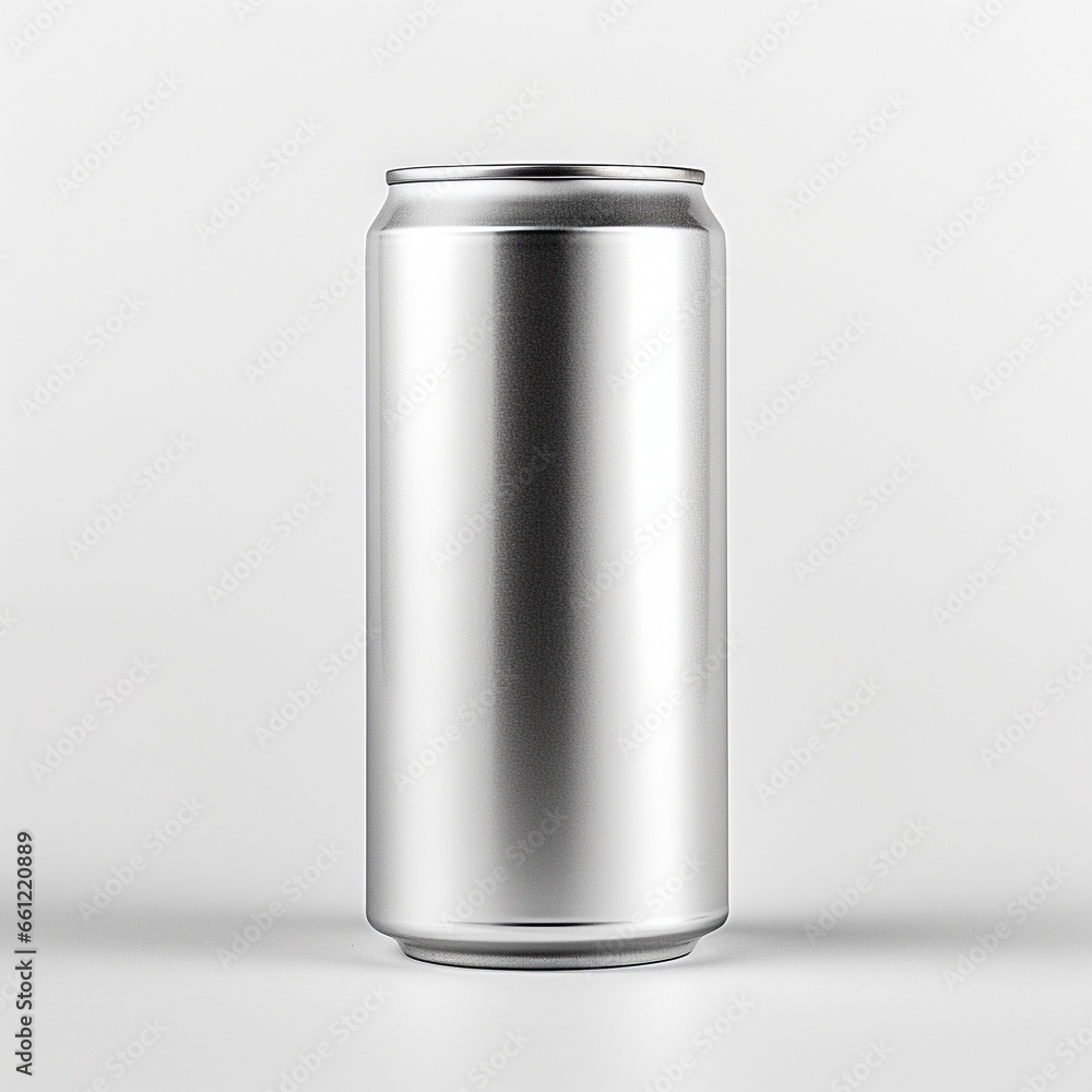 Silver can drink can on a white background Silver can drink can on a white background