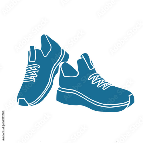 colorfull casual sneaker hand drawing illustration vector isolated
