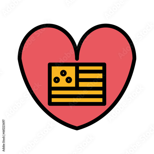 Usa Flag Heart Icon