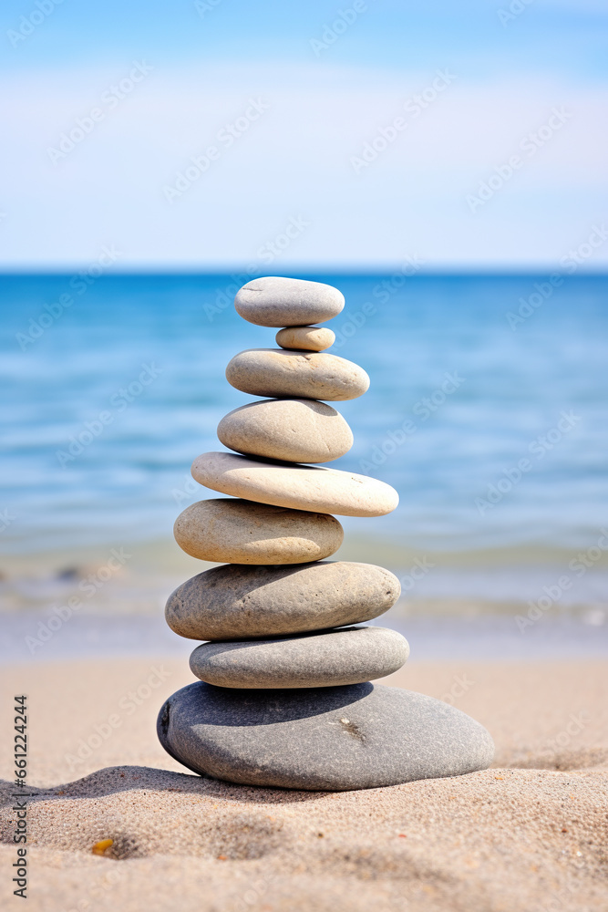 Stack of smooth rocks to represent balance and peace Stack of smooth rocks to represent balance and peace