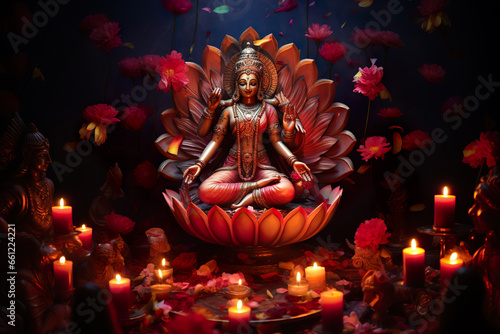 Wallpaper Mural Statue of Mother Lakshmi for Diwali festival concept Torontodigital.ca