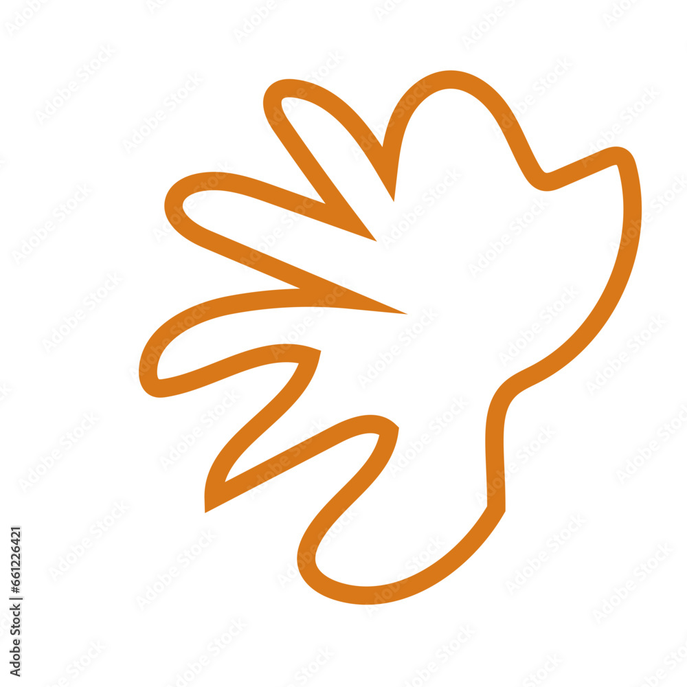 Obraz premium Orange abstract shape outline vector