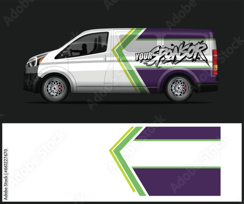 Racing car wrap design vector. Graphic abstract stripe racing background kit designs for wrap vehicle  race car