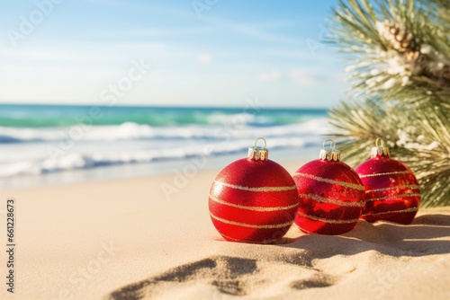 Christmas or New Year's Eve holiday in a warm country by the sea