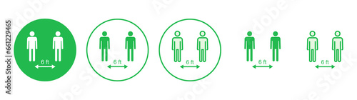 Social distance icon set. social distancing icon. self quarantine sign