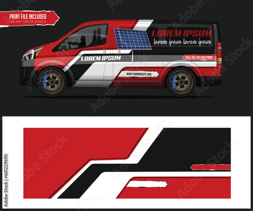 car livery design vector. Graphic abstract stripe racing background