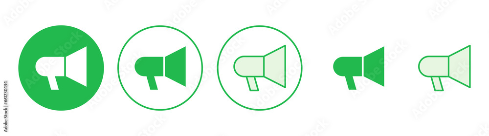 Megaphone icon set. Loudspeaker icon vector. Megaphone icon set. Loudspeaker icon vector.