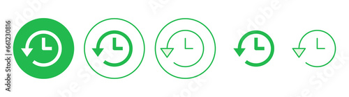 History icon set. recent event history
