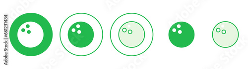 Bowling icon set. bowling ball and pin icon. bowling pins