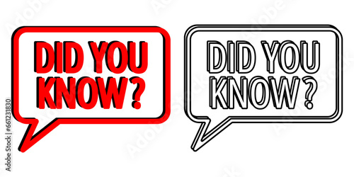 speech bubble with did you know text