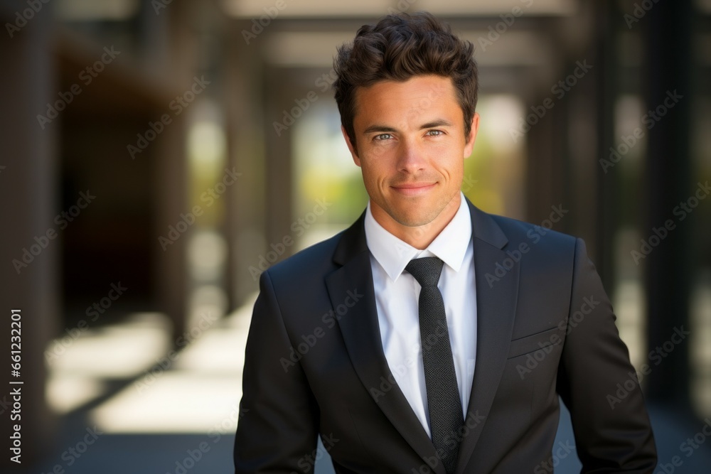 The man is a successful businessman. Portrait with selective focus and copy space The man is a successful businessman. Portrait with selective focus and copy space
