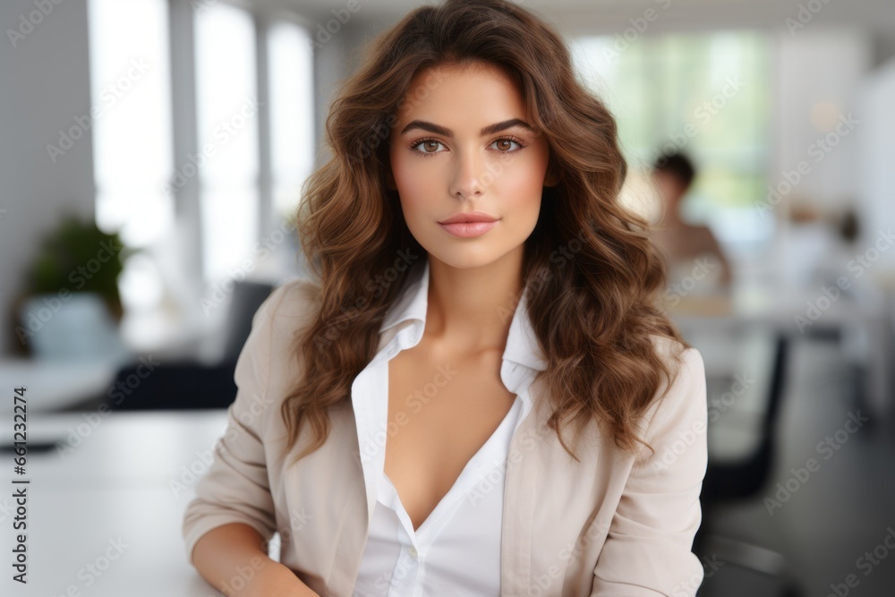 Portrait of woman at work. Lady in business. Businesswoman in the office Portrait of woman at work. Lady in business. Businesswoman in the office