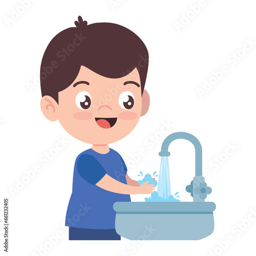boy washing hands cute