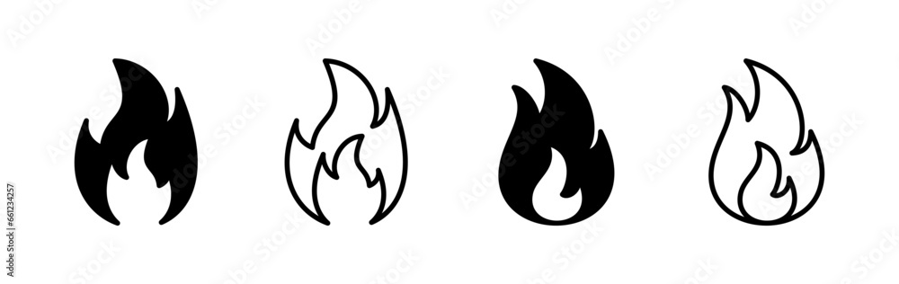 Naklejka premium Fire icon vector. fire flame icon