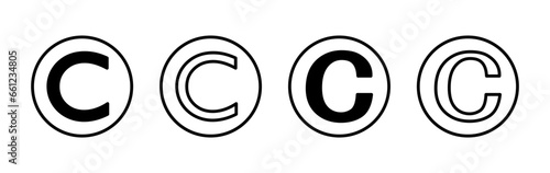 Copyright icon vector. copyright symbol