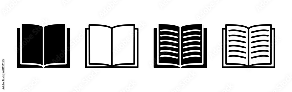 Book icon vector. Open book vector icon. Book icon vector. Open book vector icon.