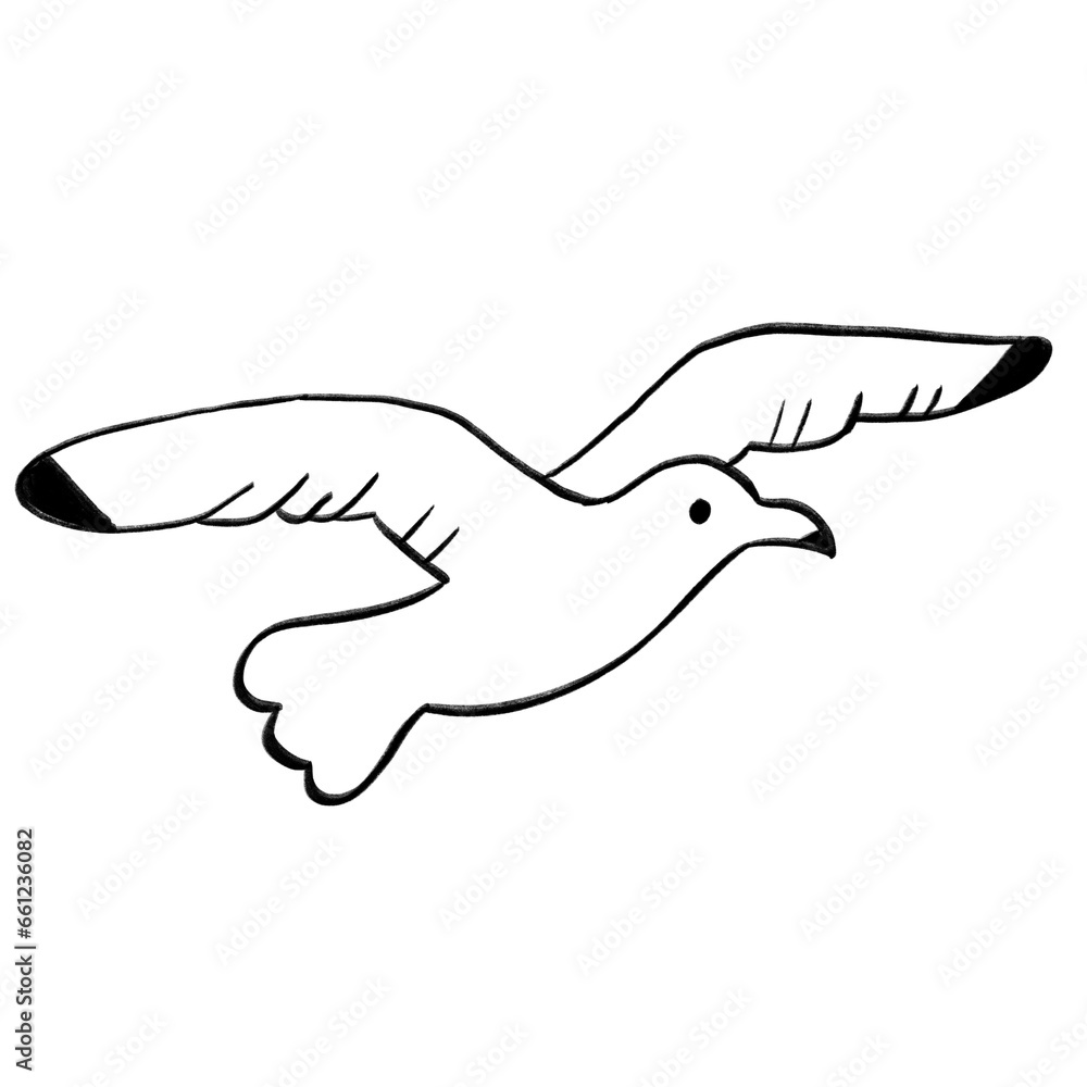 飛ぶカモメのイラスト 飛ぶカモメのイラスト