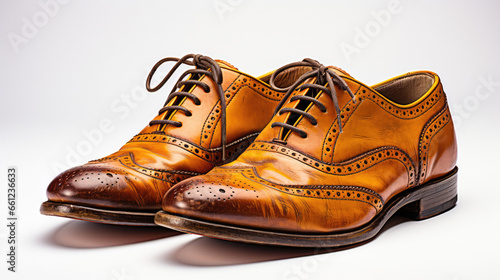 Vintage Elegance: A Pair of Old Leather Shoes with Timeless Character and Style