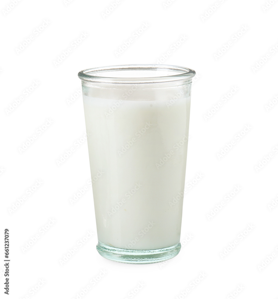 Glass of fresh milk isolated on white Glass of fresh milk isolated on white